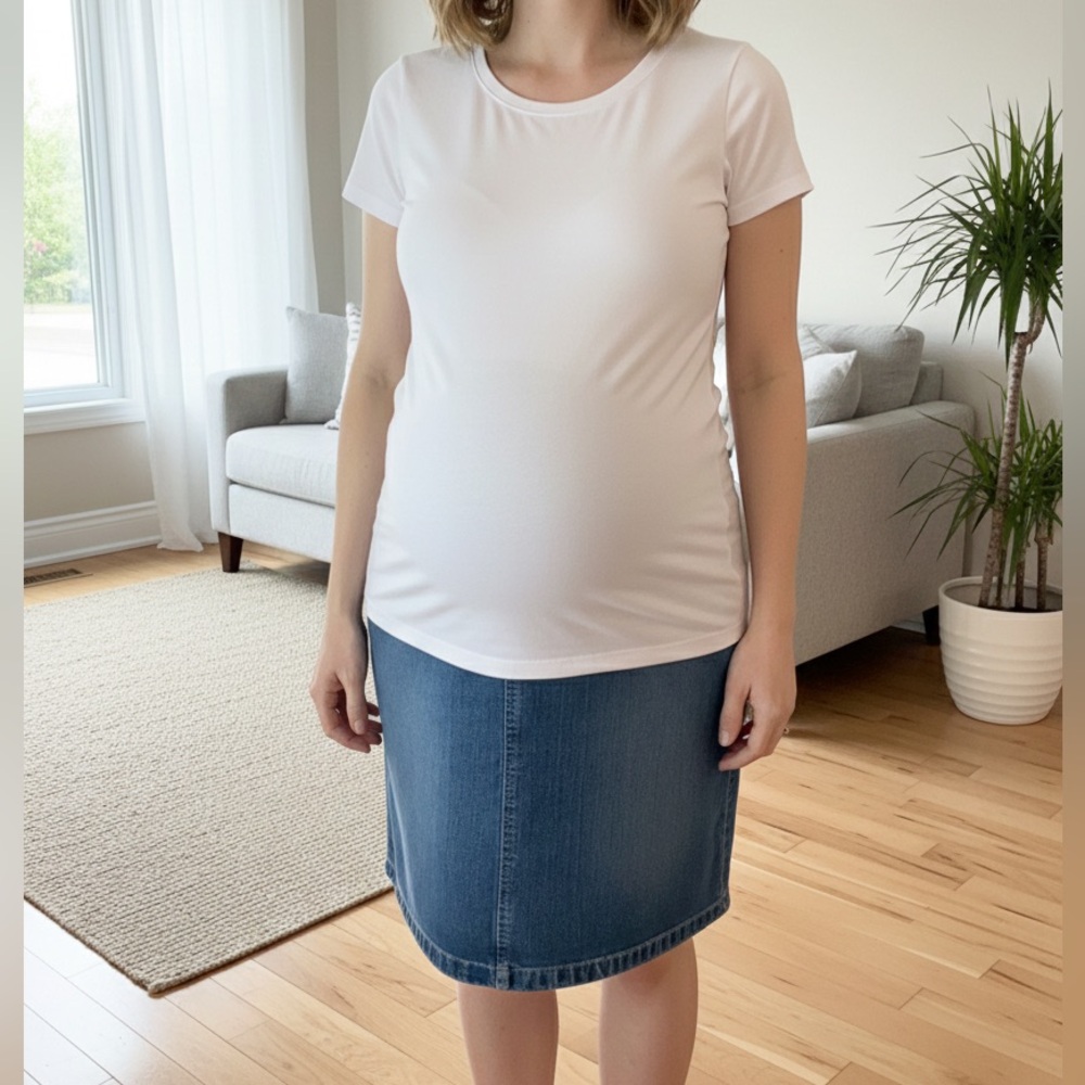 Maternity Jean Skirt with Adjustable Waist